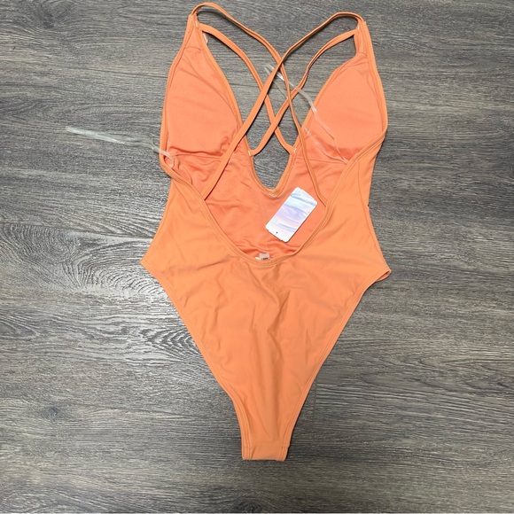 Forever 21 Orange One-Piece Swimsuit Size S NWT - Picture 5 of 8